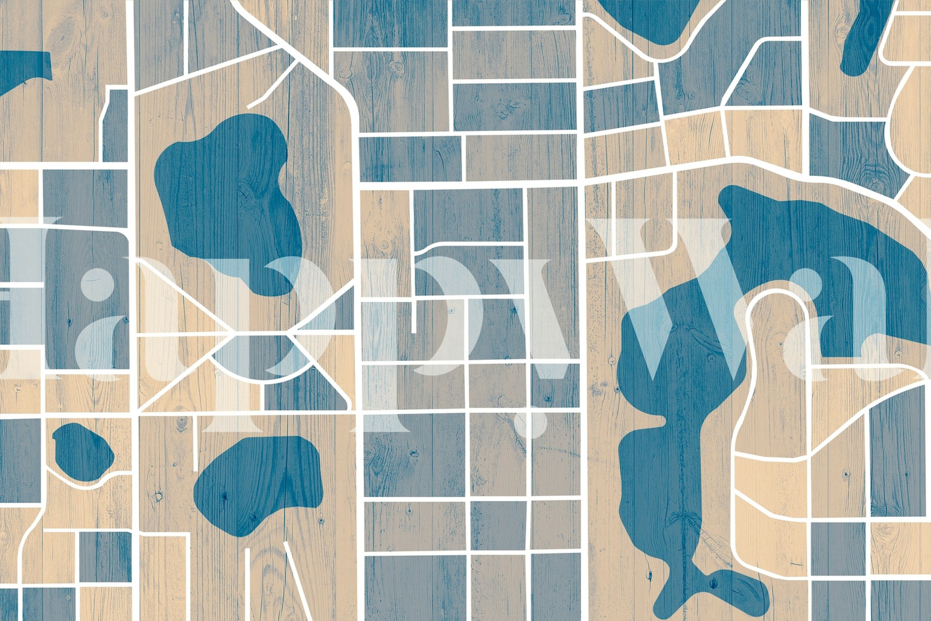 Orlando City Map style with blue lakes and white grid wallpaper