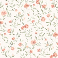 Cottagecore orange sage green floral papiers peint