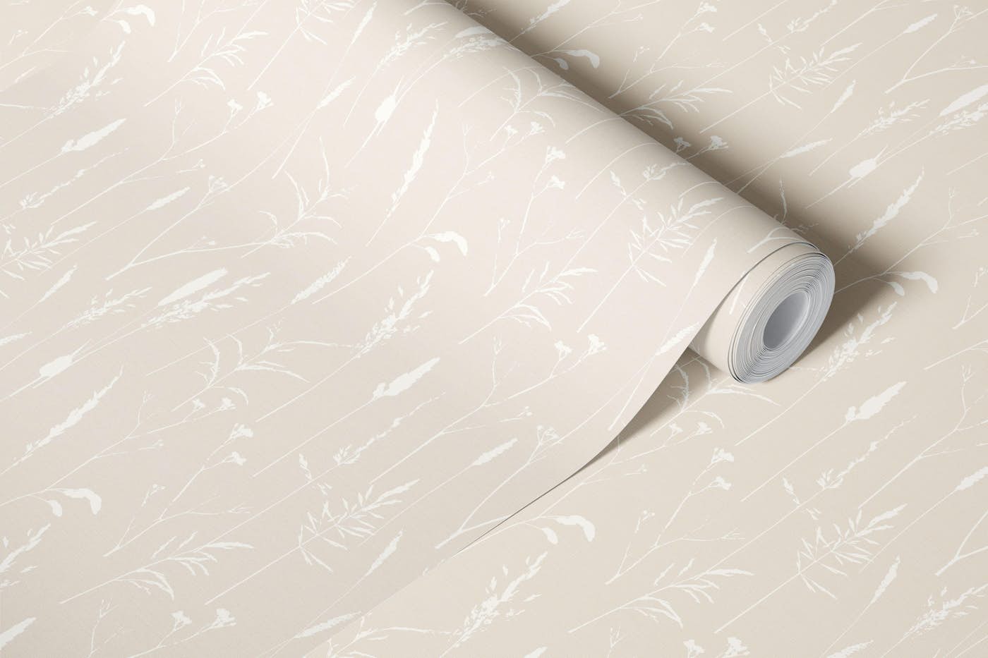 wild grasses - neutral beige wallpaper roll