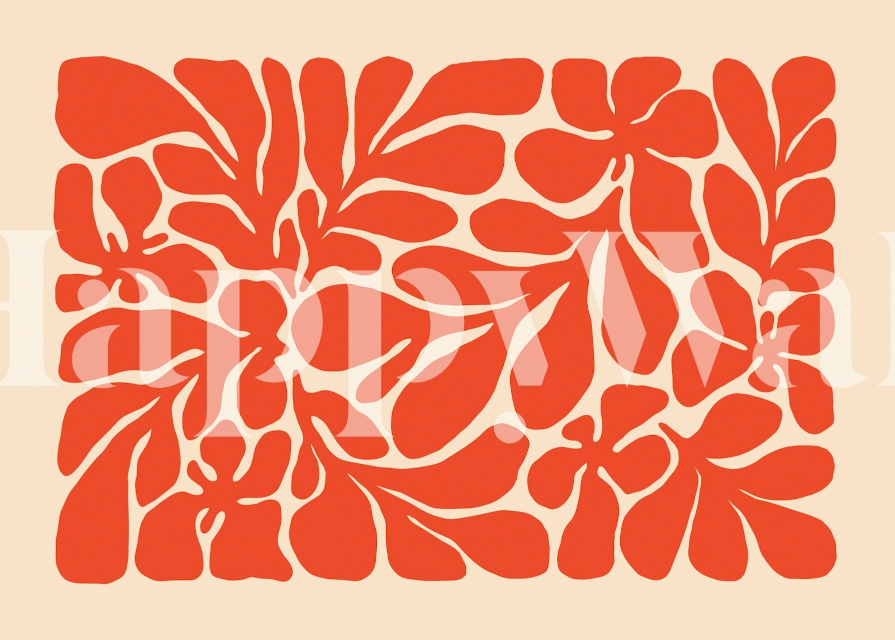 Tapeta Vibrant Red Leaves w pokoju