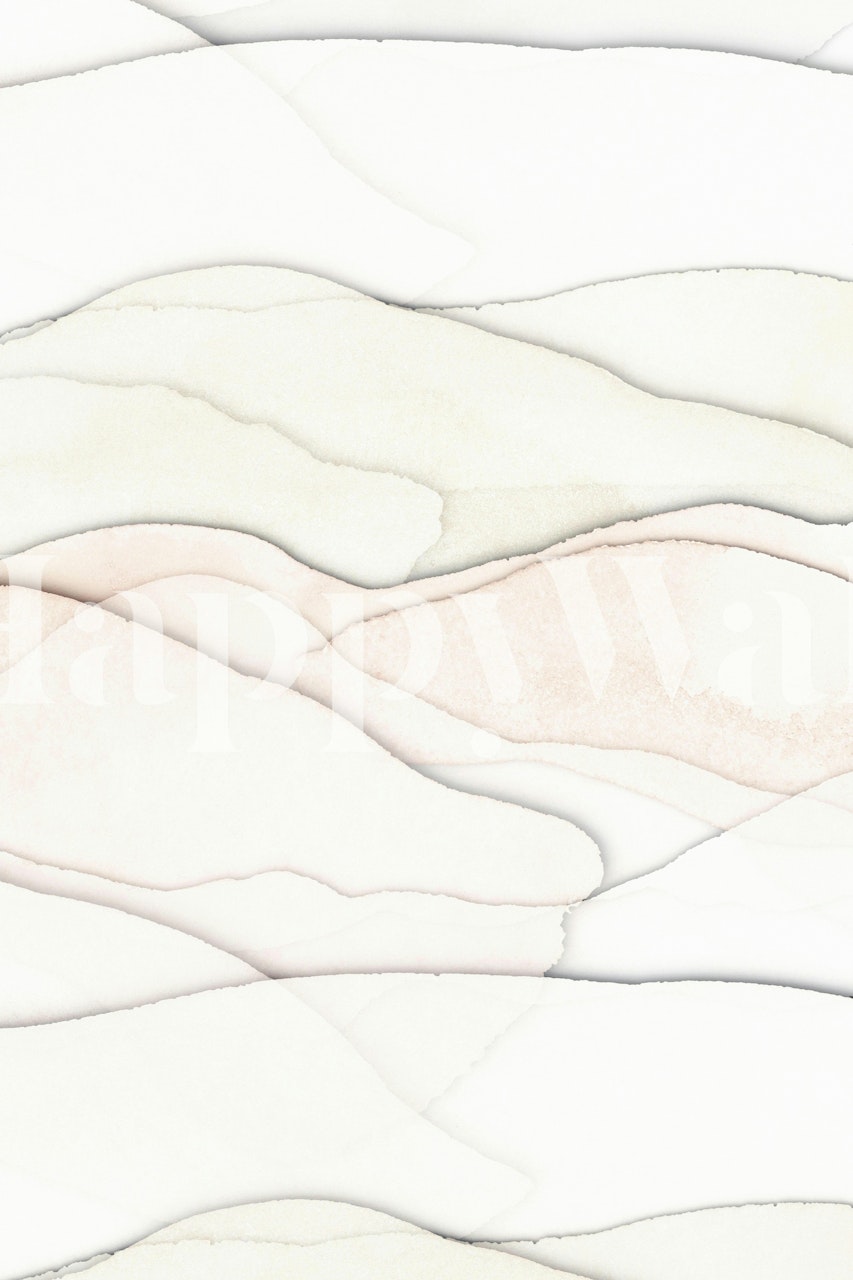Layered Landscape Waves Blush Beige wallpaper design