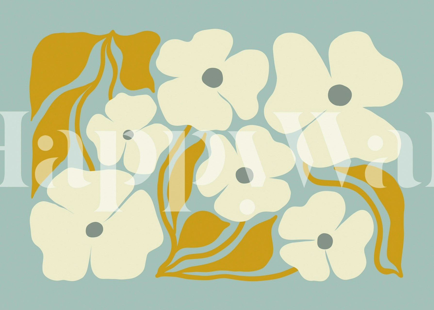 Tapeta Retro Flower Harmony v místnosti