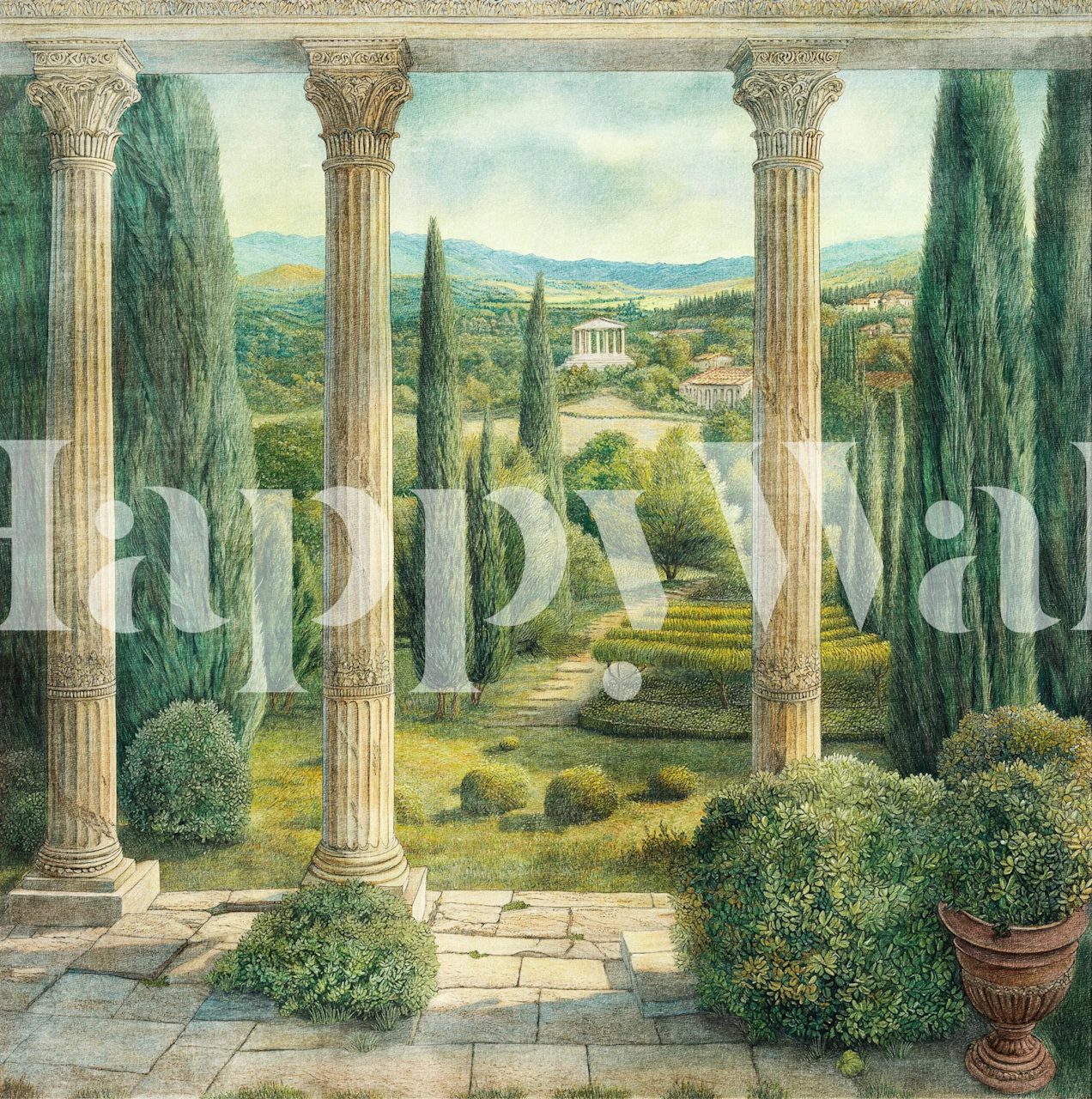 Tapeta Imperial Classic Garden Painted w pokoju