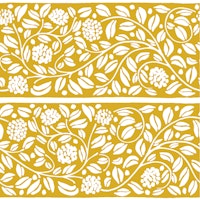 Yellow With White Flowers Floral Border ταπετσαρία