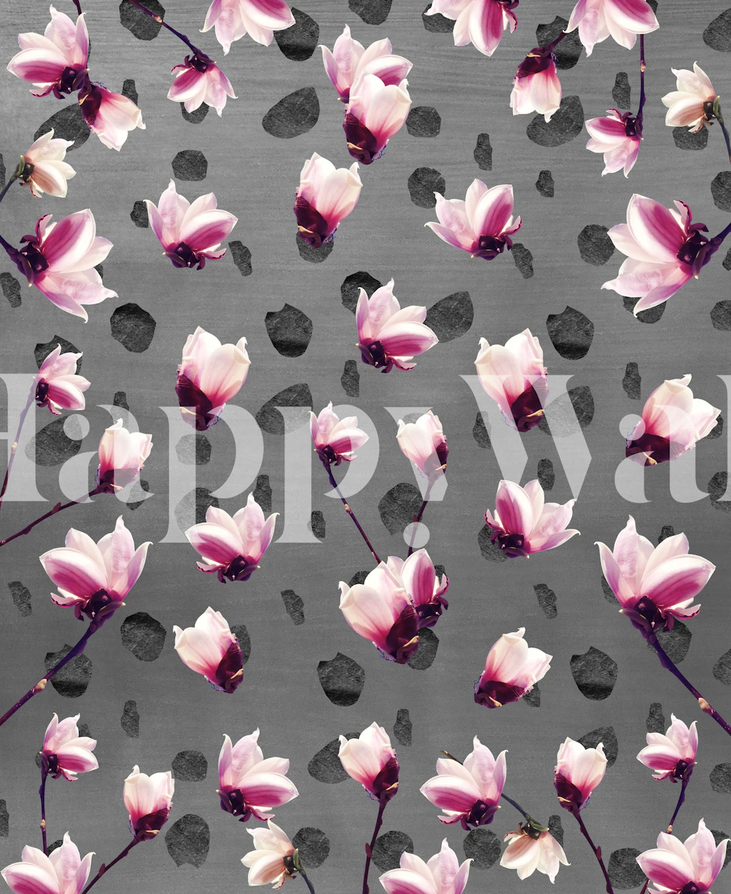 Magnolia Glam 1 wallpaper displayed in a room