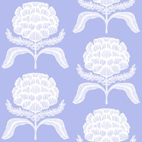 Crafty Home Spun Embroidery Flowers on Blue tapete