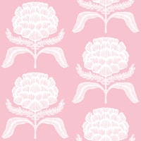 Crafty Home Spun Embroidery Flowers on Pink tapete