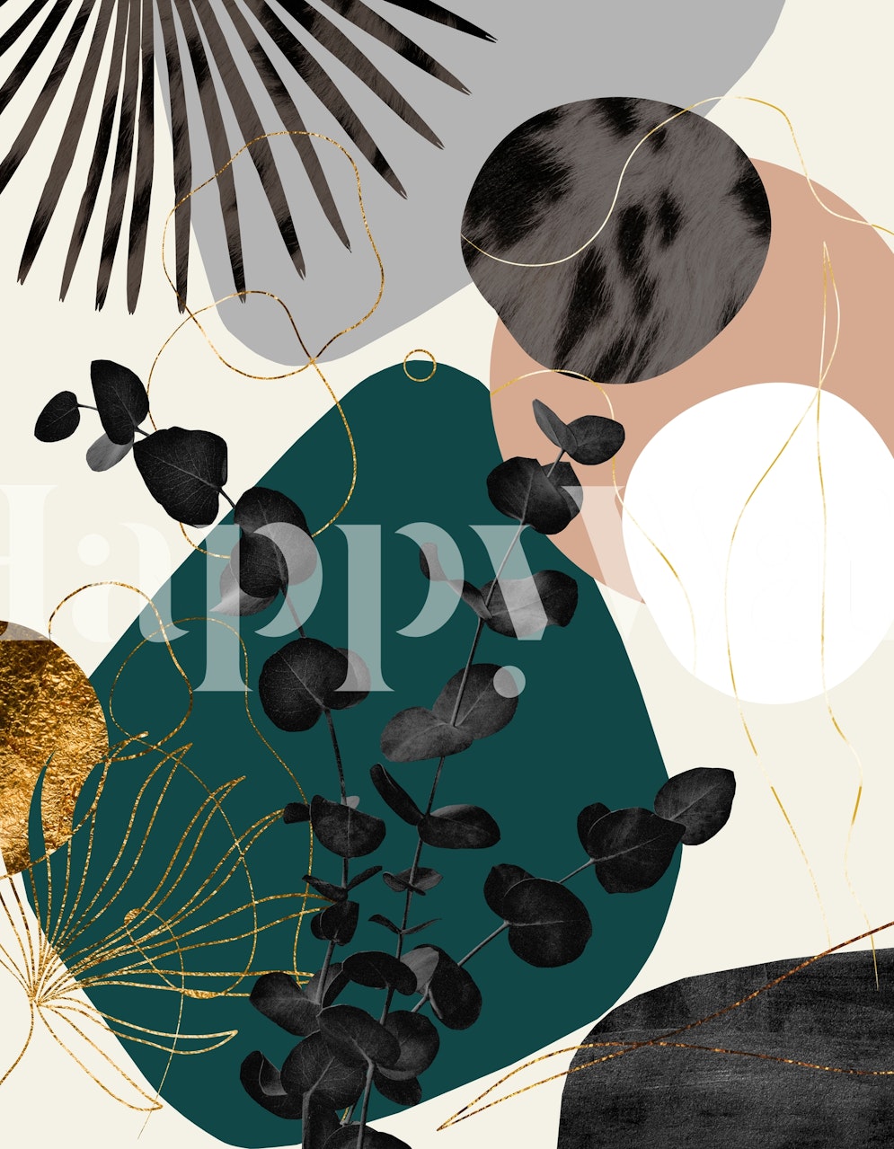 Eucalyptus Fan Palm Finesse 6 wallpaper in room