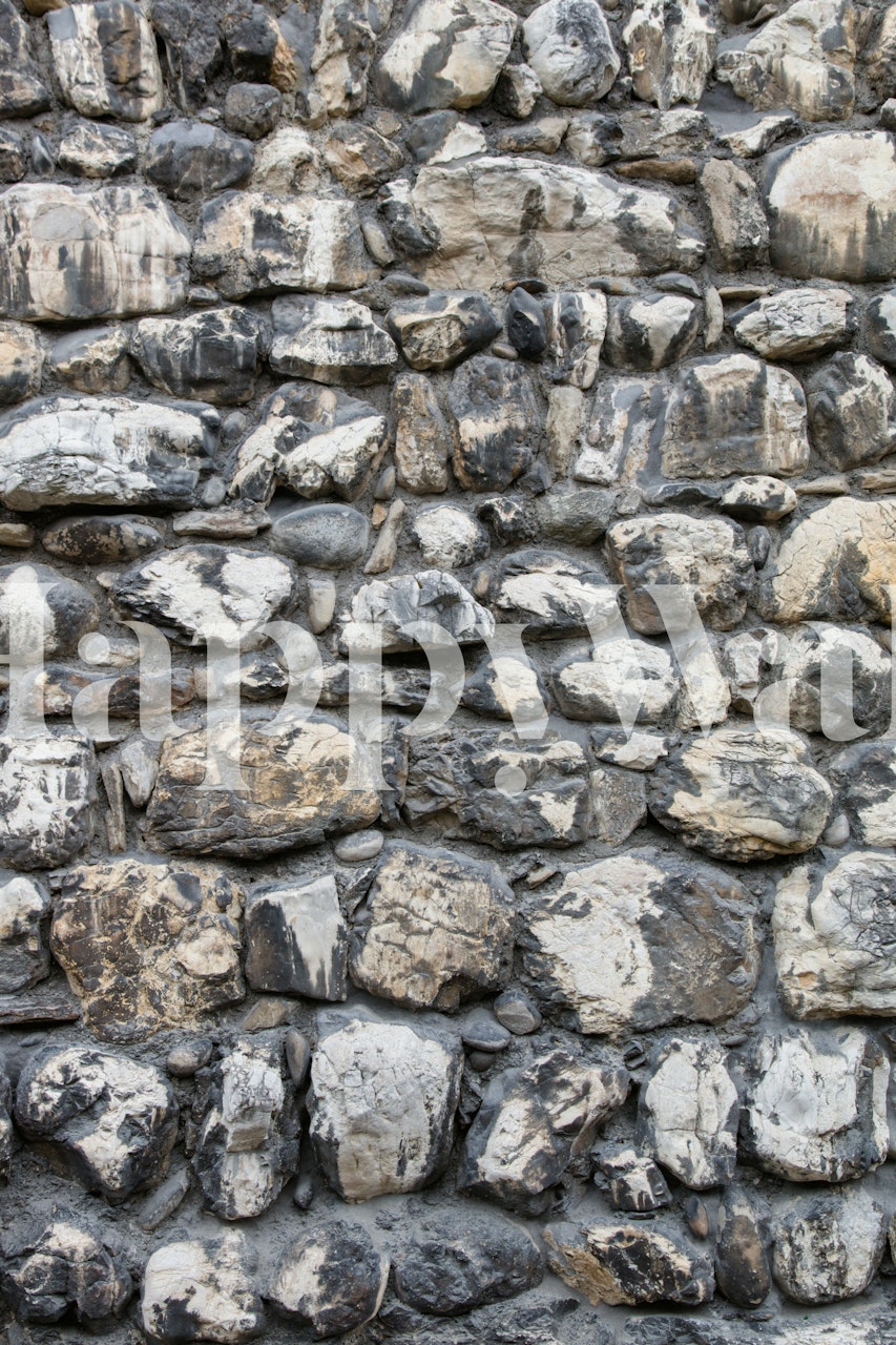 Rustic stone wall wallpaper in a room