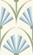 Cottagecore Floral Fans Blue Green Cream