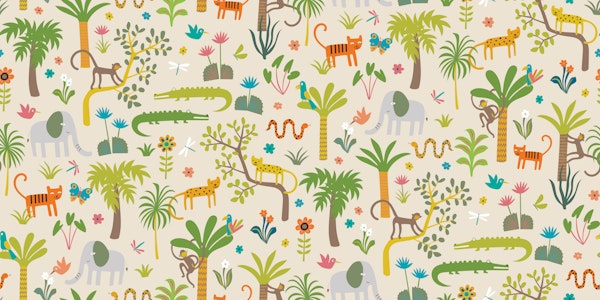 Joyful Jungle - Multi on cream - Medium