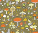 70s Mushrooms - orange and mustard