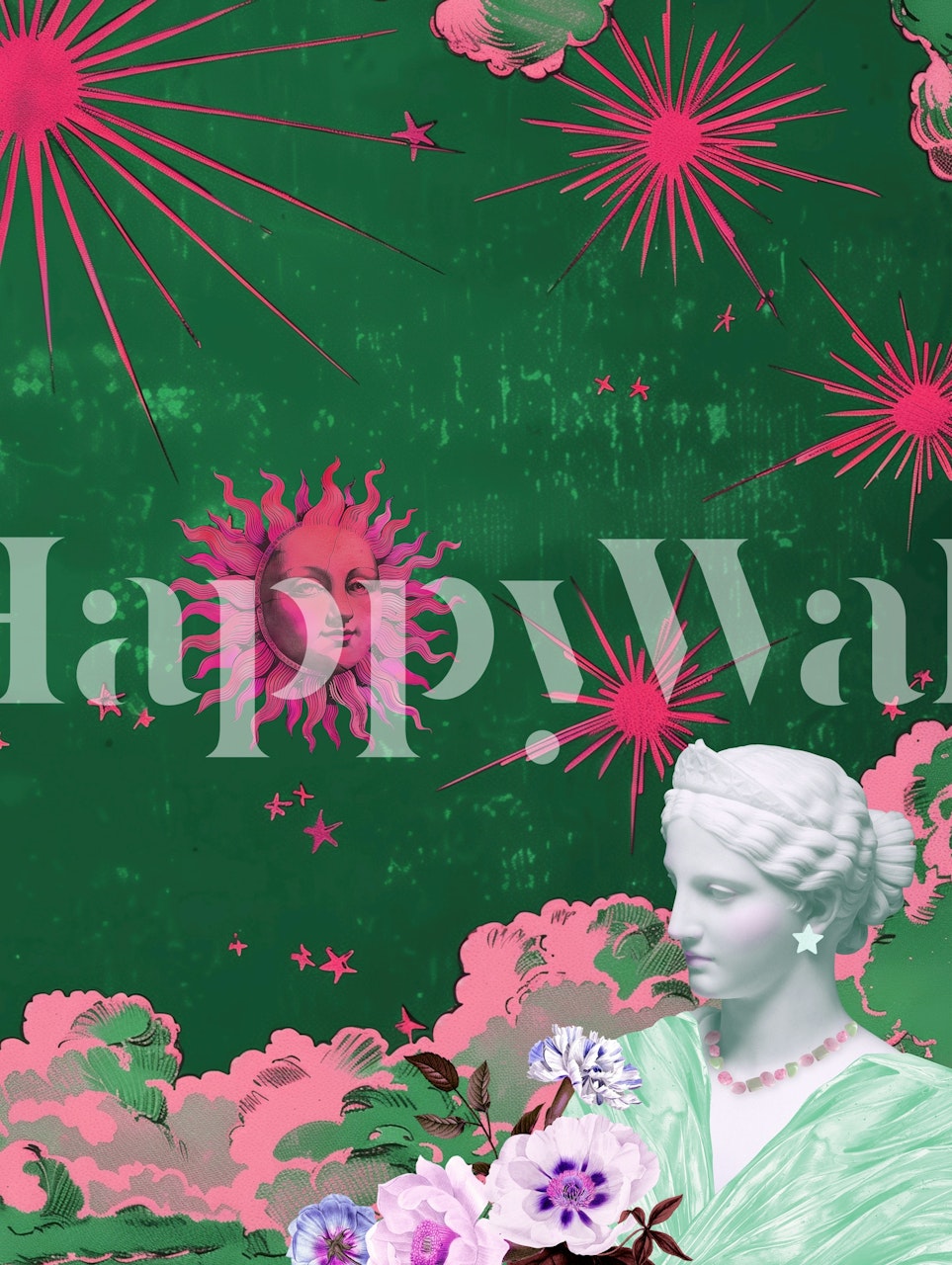 Starry Goddess wallpaper in a vibrant room