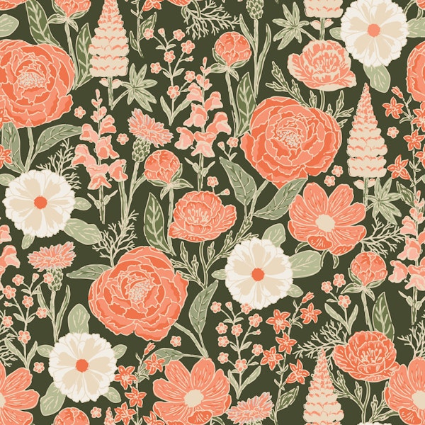 Wild cottage garden flowers