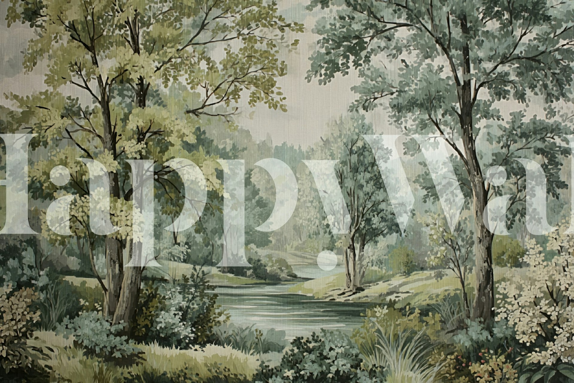 Ταπετσαρία Antique Romantic Forest Garden σε ένα δωμάτιο