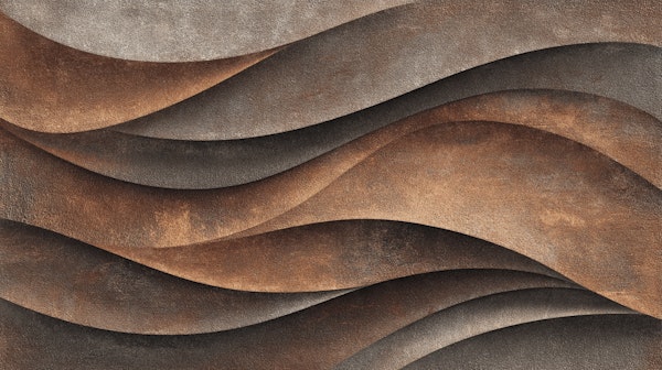 Copper Toned Rustic Abstract Waves