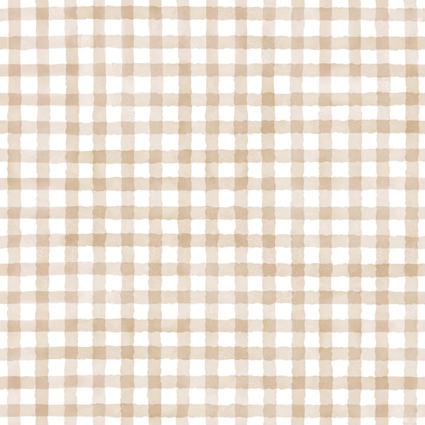 Beige Farmhouse Watercolor Gingham