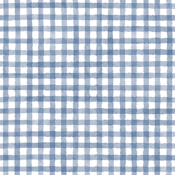 Blue Farmhouse Watercolor Gingham