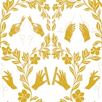 Sewing Hands With Scissors in Yellow Gold ταπετσαρία