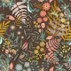 Garden of birds and butterflies cocoa brown