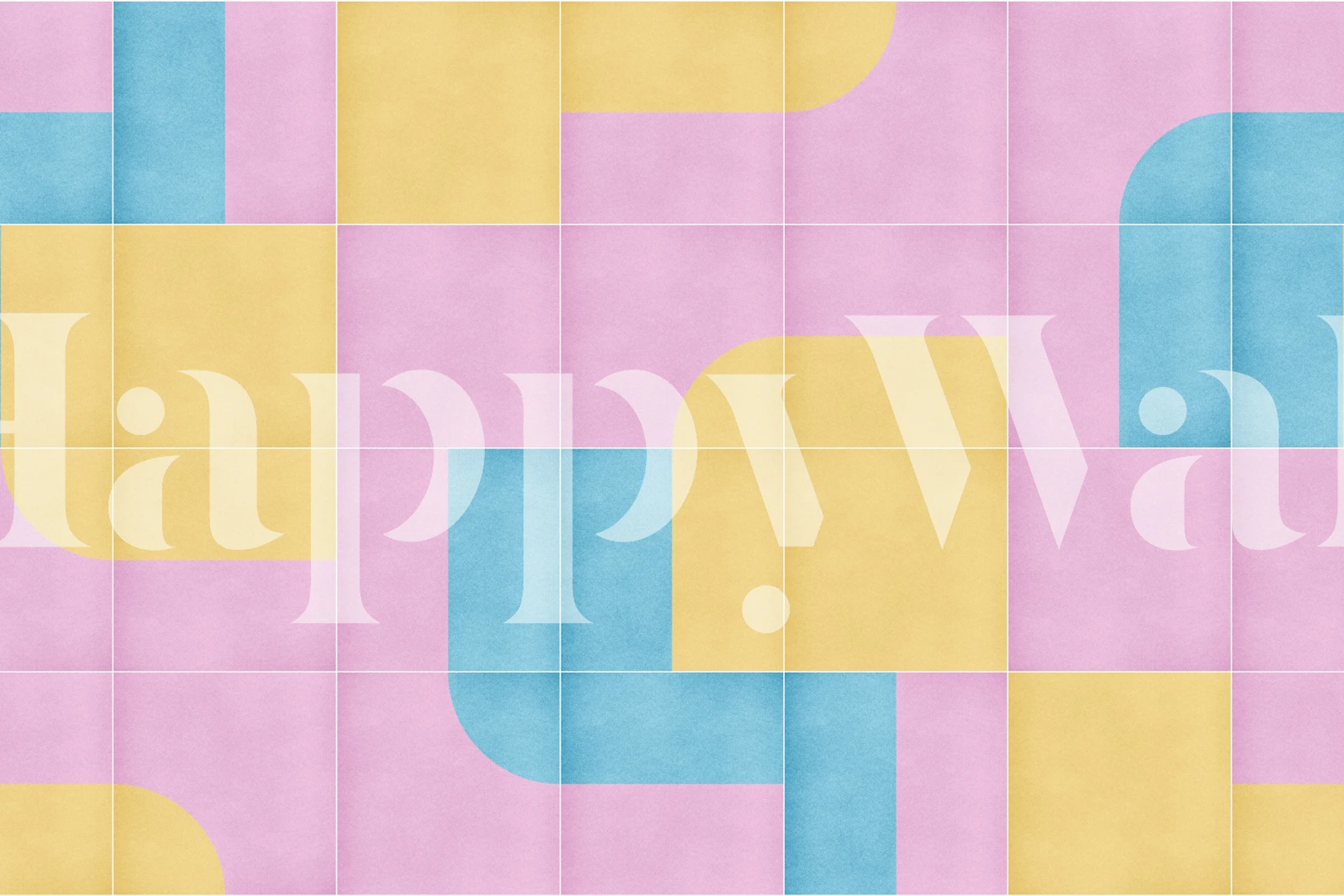 Vibrant Retro Tiles 10 carta da parati in una stanza