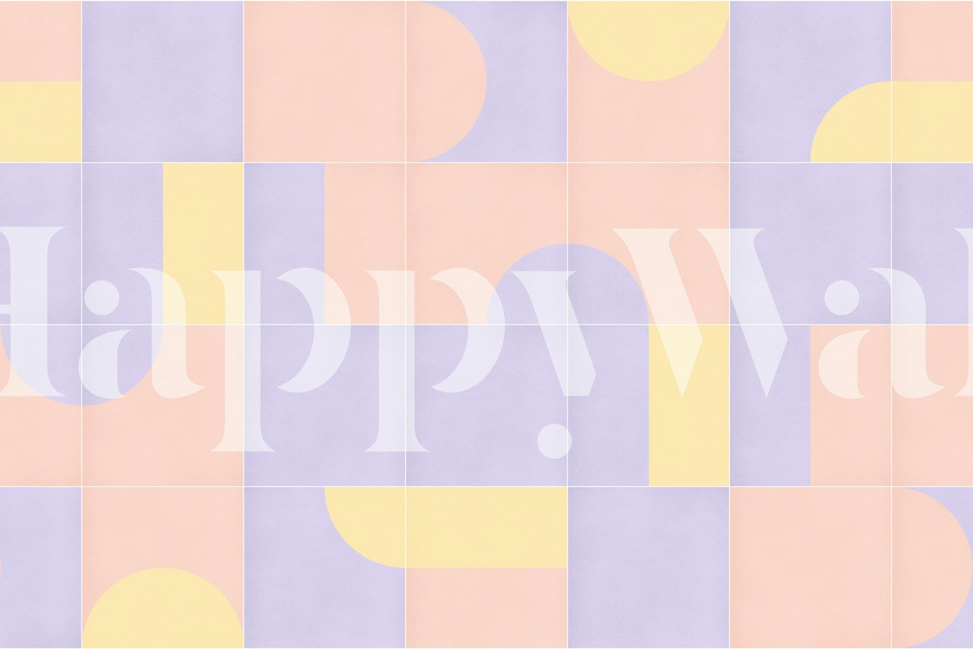 Papel pintado Retro Tiles 18 en una habitación moderna