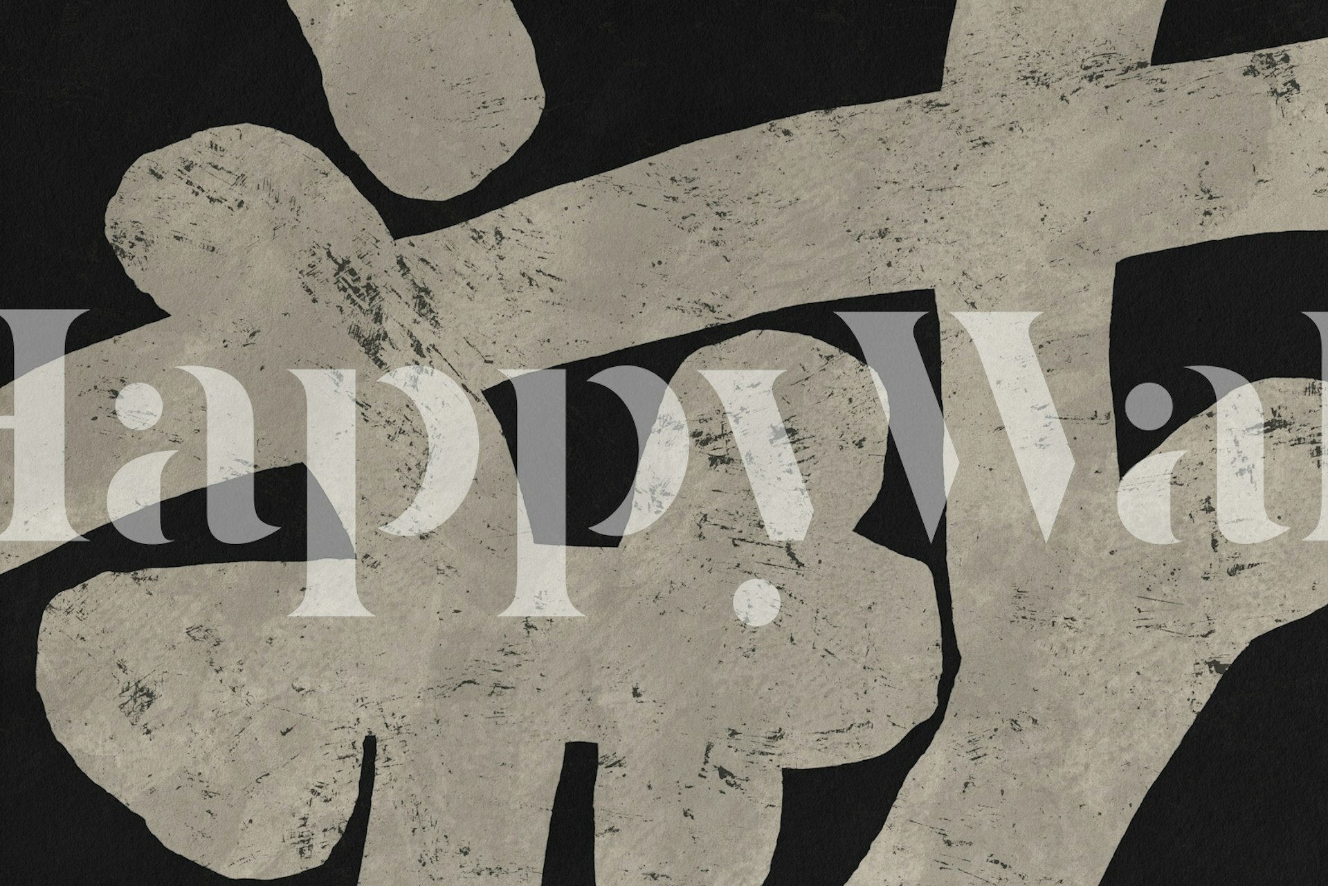 Bold abstract brushstrokes wallpaper in a room