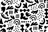 Organic Shapes Black and White tapeta