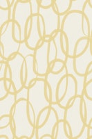 Butter Yellow Painted Oval Abstract on Cream wallpaper