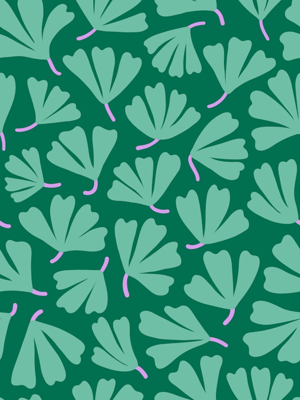 Swirling Flowers Green