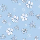 Soft Pastel Blue & White Flower Field Pattern