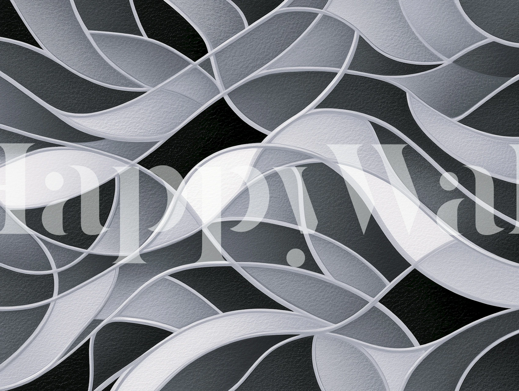 Papel pintado Monochrome Wave Design en una habitación