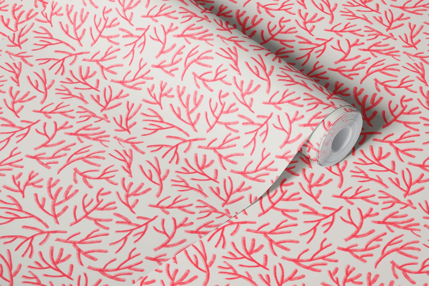 Red Corals wallpaper roll
