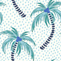 Tropical palms - blue wallpaper