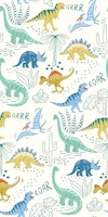 Dinosaurs - green and blue wallpaper
