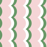 Vertical Scalloped Waves - pink and green wallpaper