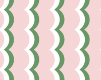 Vertical Scalloped Waves - pink and green carta da parati