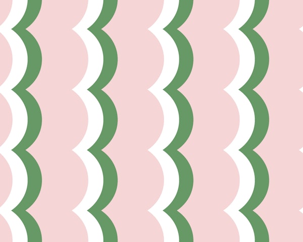 Vertical Scalloped Waves - pink and green