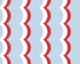 Vertical Scallop Waves - red white blue