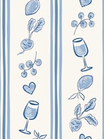 Al fresco picnic stipe - blue tapety