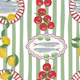 Sardine plates on green stripes