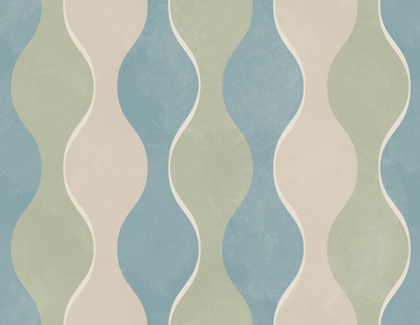 Blue-Green Curvilinear Stripes