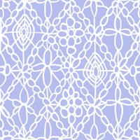 Lace Embroidery Cross Stitch in Blue behang