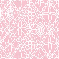 Lace Embroidery Cross Stitch in Pink behang