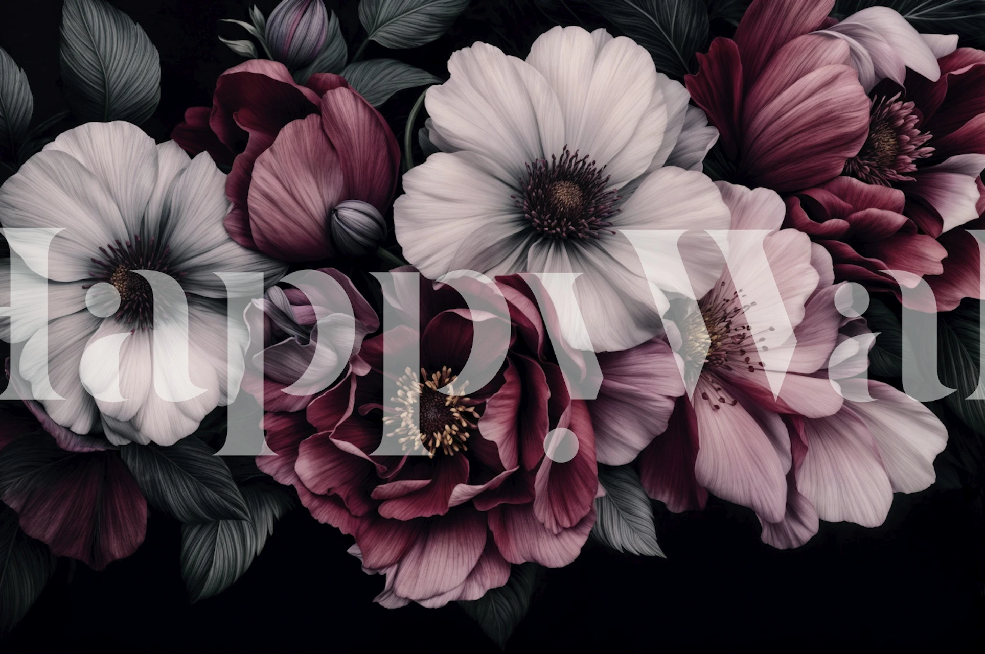 Floral wallpaper design in a modern room