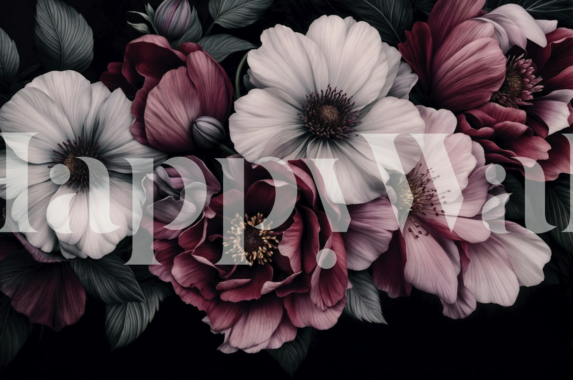 Floraal behangontwerp in een moderne kamer