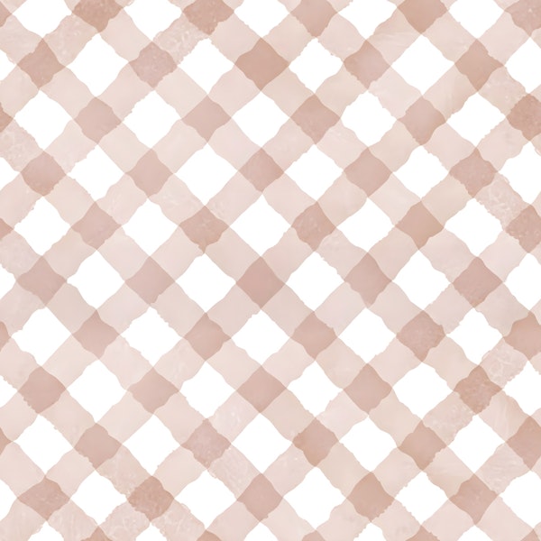 Hand Painted Pink Festive Gingham