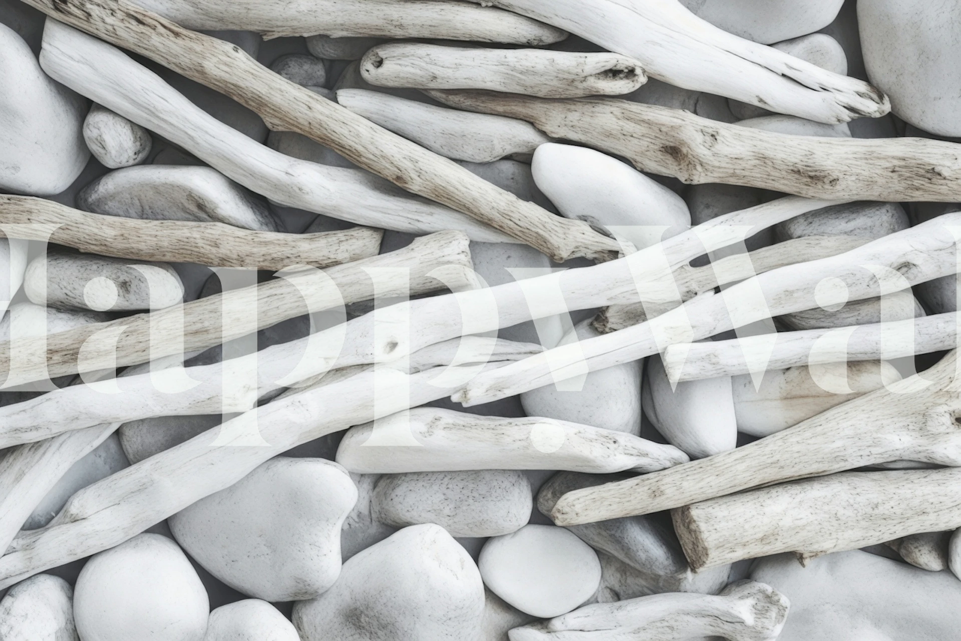 Projekt tapety Salt And Texture Whitewashed Wood w pokoju