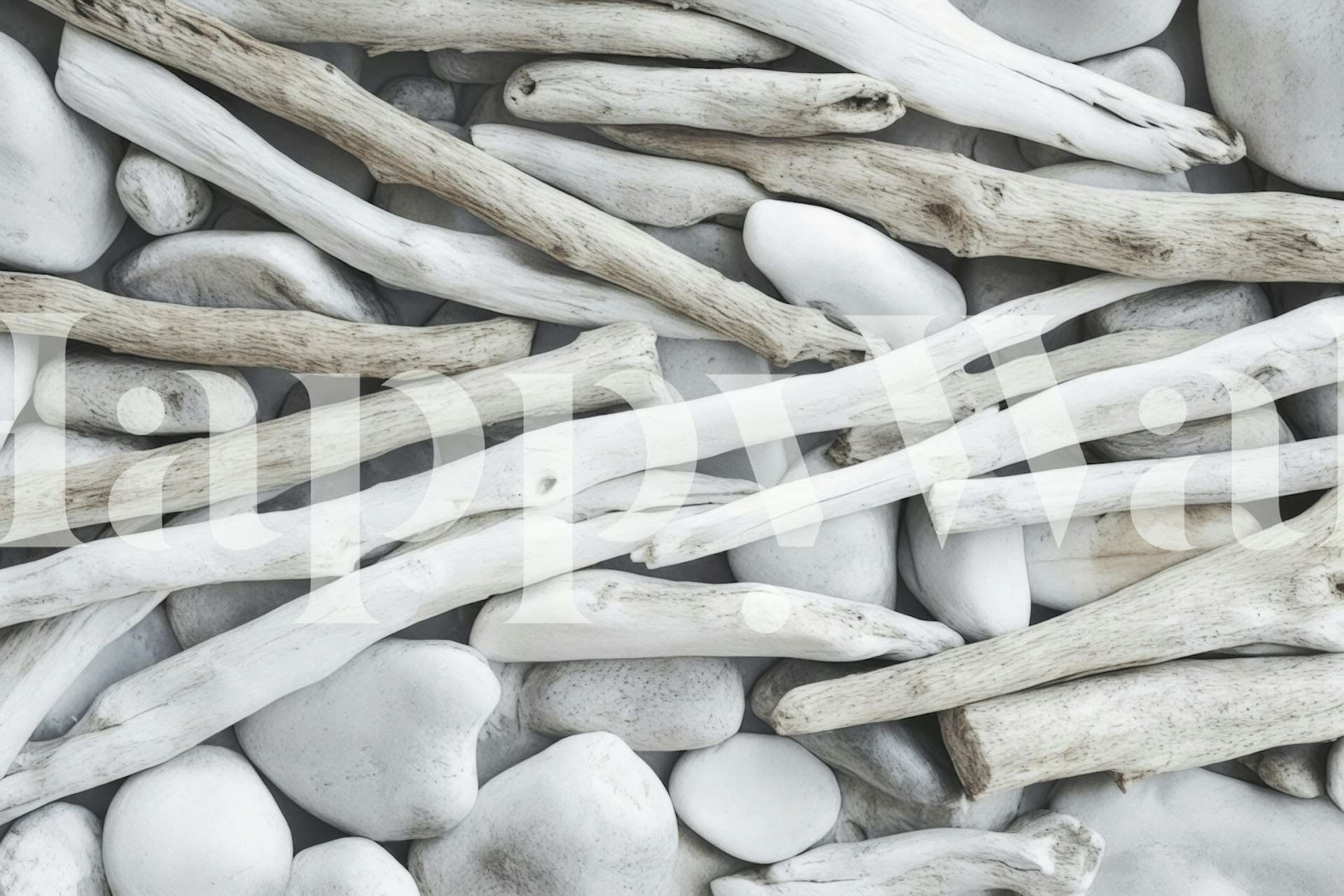 Salt And Texture Whitewashed Wood tapetdesign i et rum