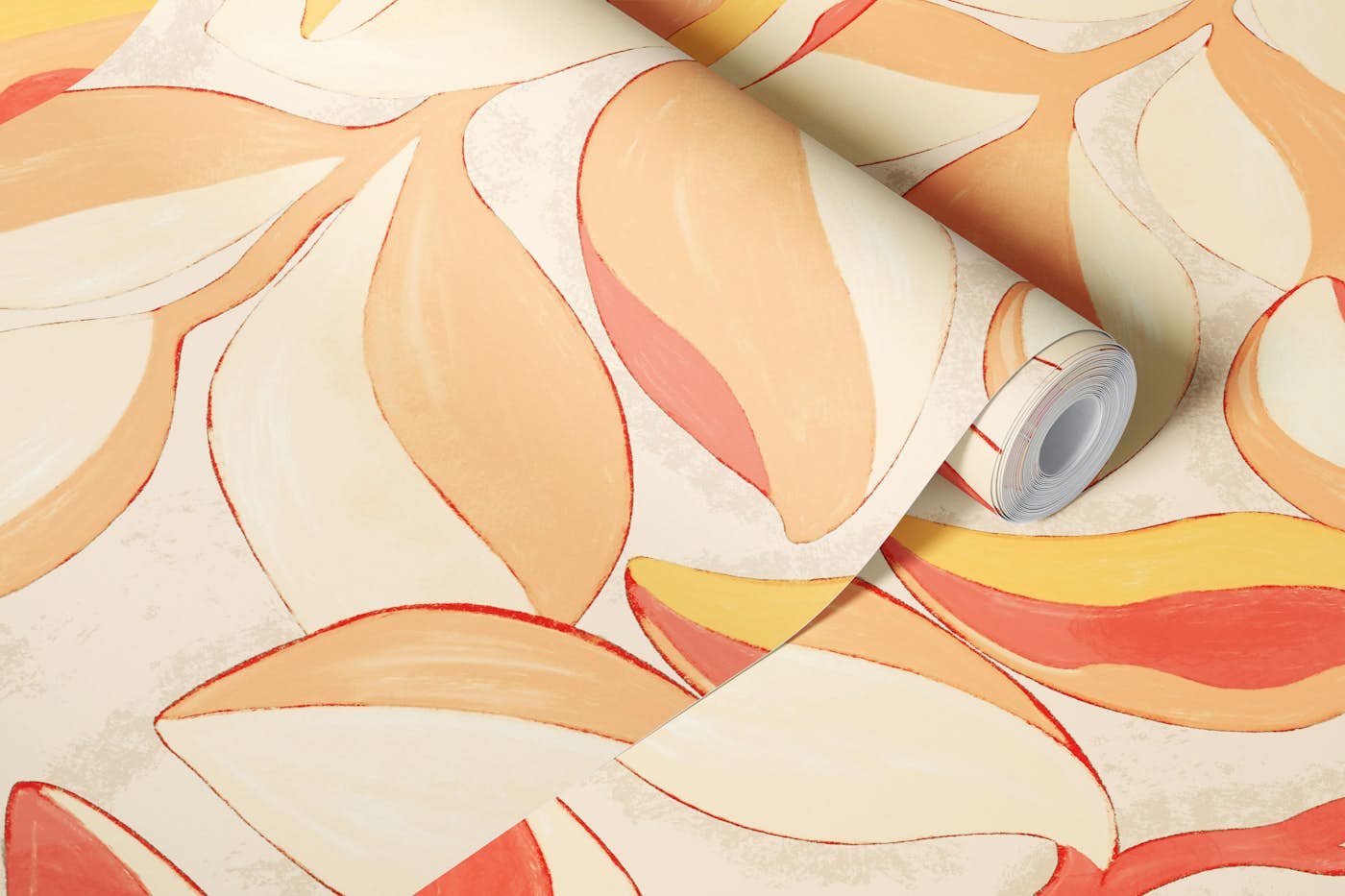 Botanical Paint in Warm Tones wallpaper roll